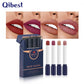 QIBEST 4 Colors Cigarette Design Matte Lipstick Velvet Sexy Nude Lip Blam Lasting Makeup Waterproof Not Fading Lipstick TSLM1